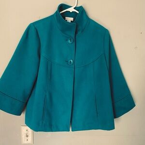 Chicos Green  Blazer Jacket Size 01 .